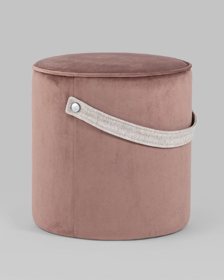 Пуфик с ручкой Джерри (велюр пыльно-розовый)
