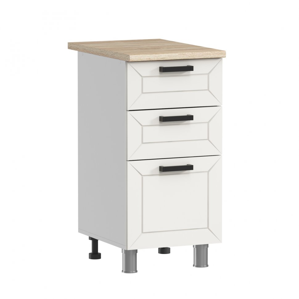 Кухня Аленушка 2 м Лилия Молочный/Молочный,скоба черный,сонома