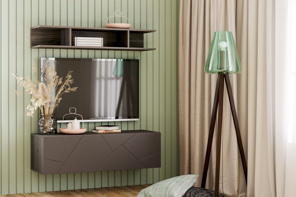 НМ 011.92 Полка навесная Summit / Ясень анкор темный