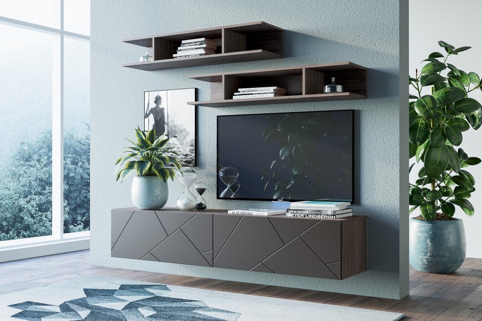 НМ 011.92 Полка навесная Summit / Ясень анкор темный