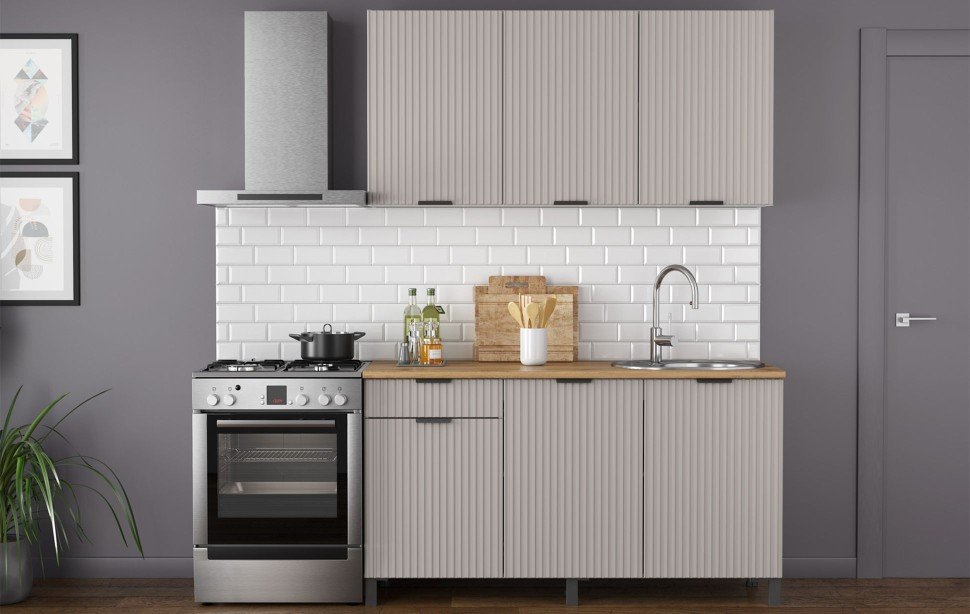 Кухня Венера 1500 МДФ Кашемир фрезерованный