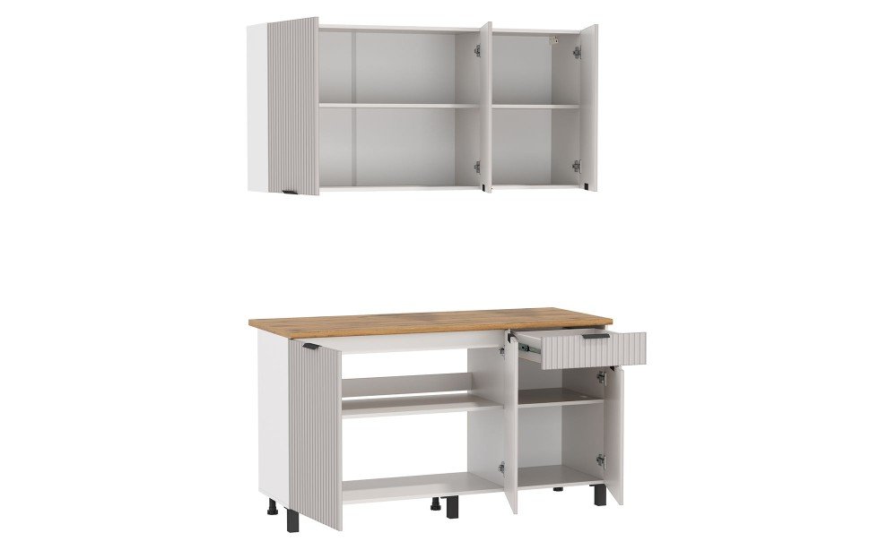 Кухня Венера 1500 МДФ Кашемир фрезерованный