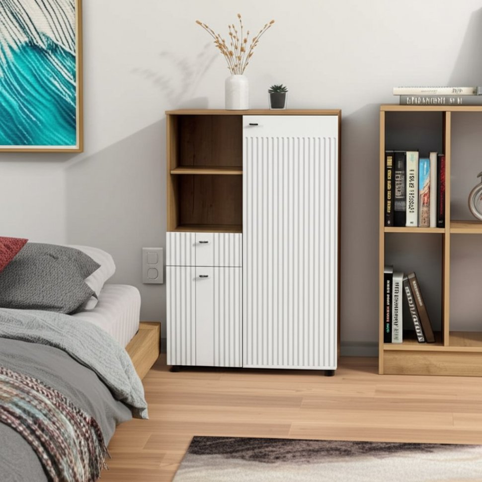 Тумба многофункциональная Милан (SV-Мебель) Белый