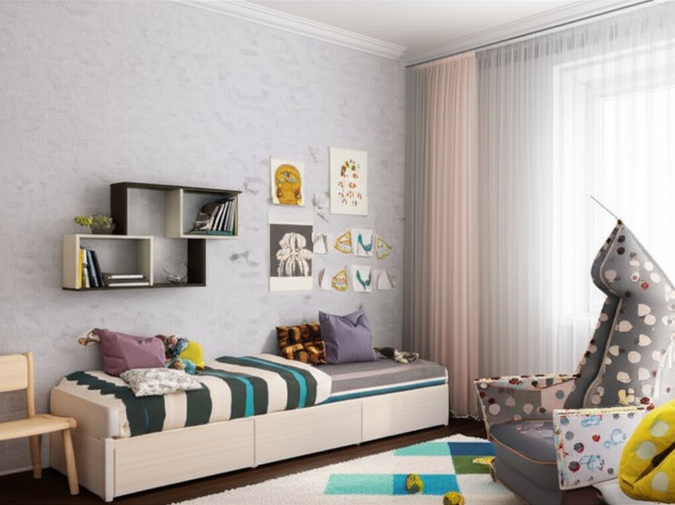 Полка навесная ПН-3, венге/ясень анкор светлый