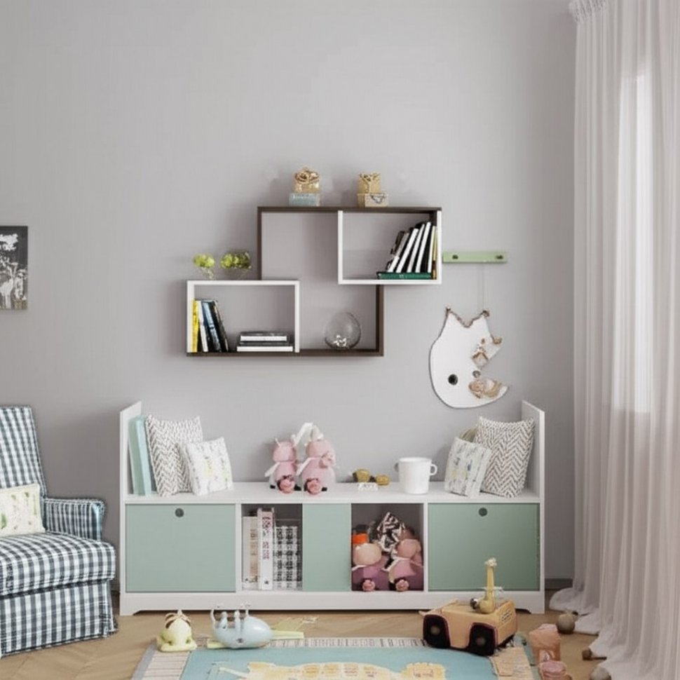 Полка навесная ПН-3, венге/ясень анкор светлый