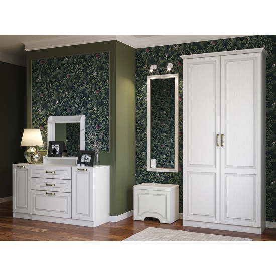 Ливерпуль Шкаф для одежды Белый/Ясень ваниль