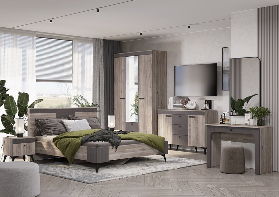 Спальня Кассандра (БТС) Комплект-2 Дуб Смоки