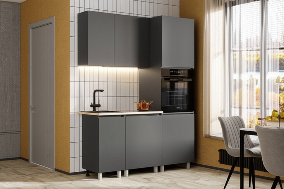 Модульная кухня Денвер 1,6 м, Графит