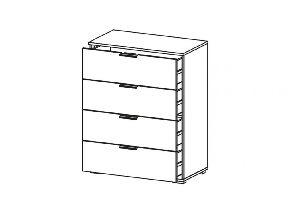 Харди комод с 4 ящиками Дуб Делано Темный / Грин софт