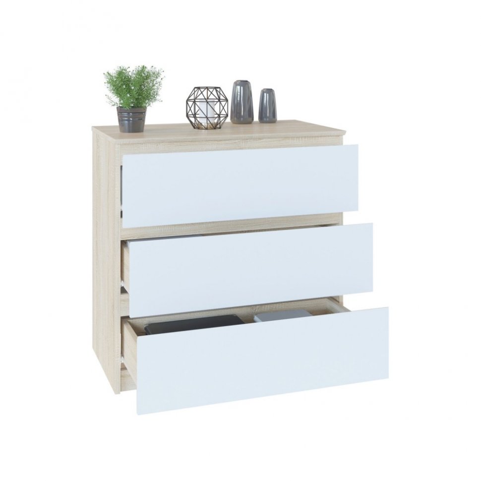 Комод Т-2Р Дуб Сонома/Белый