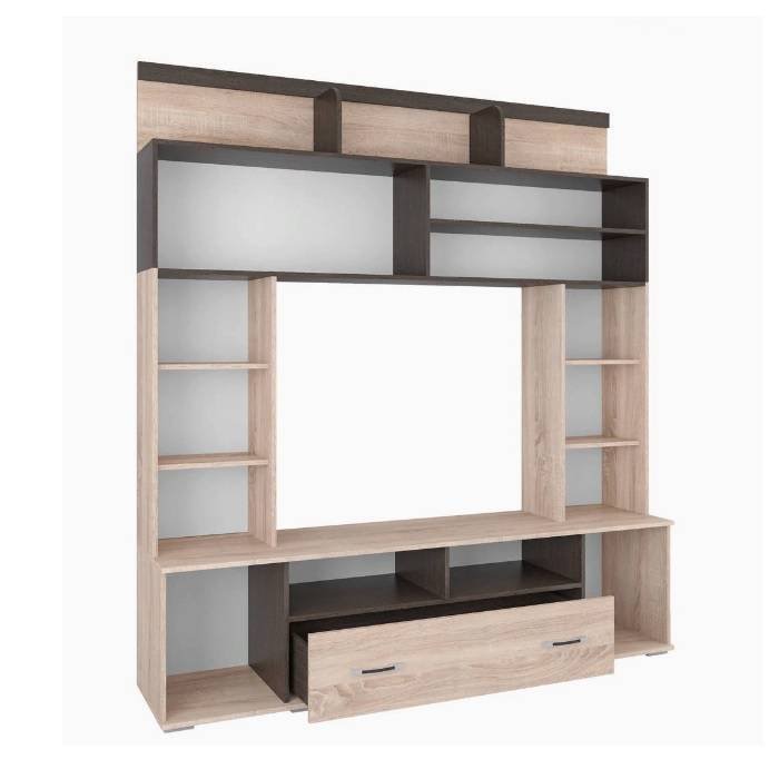 Стенка в гостиную Оскар-18 ОГЦС-2, дуб сонома/венге