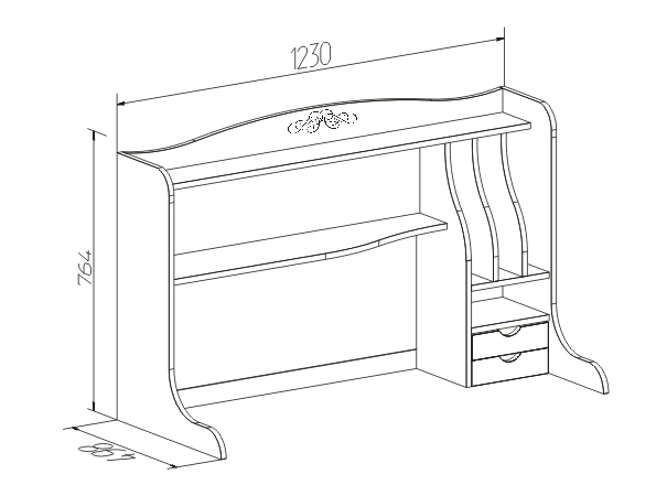 Cтеллаж (надстройка над столом) ADELE 85 Глазов-мебель