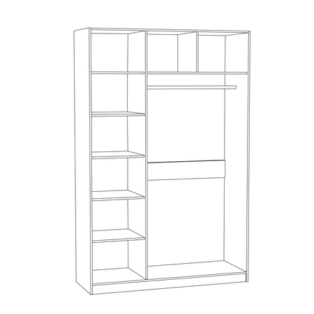 Ливерпуль Шкаф комбинированный 08.45.01 Белый/Ясень ваниль