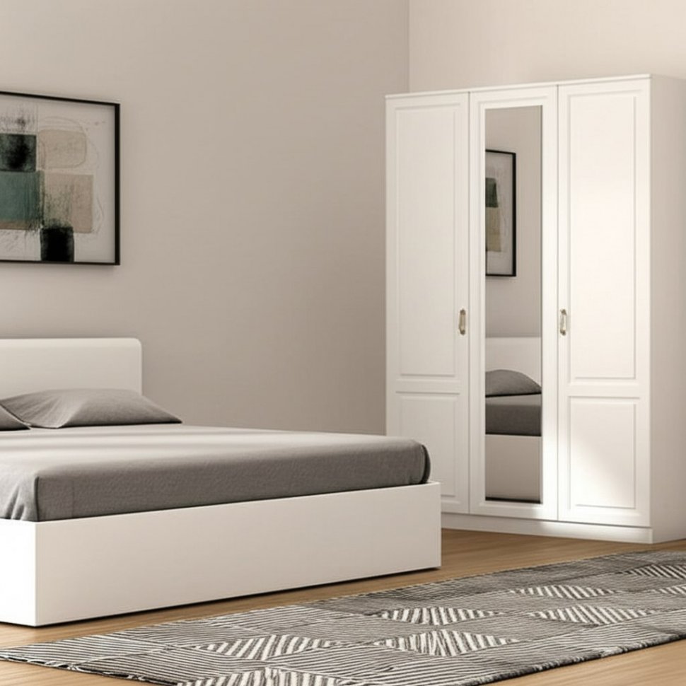 Ливерпуль Шкаф комбинированный 08.45.01 Белый/Ясень ваниль