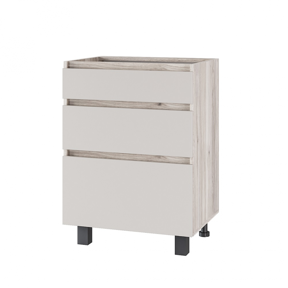 Шкаф со столешницей Берген Лайт 6с3, Дуб смоки, Кашемир