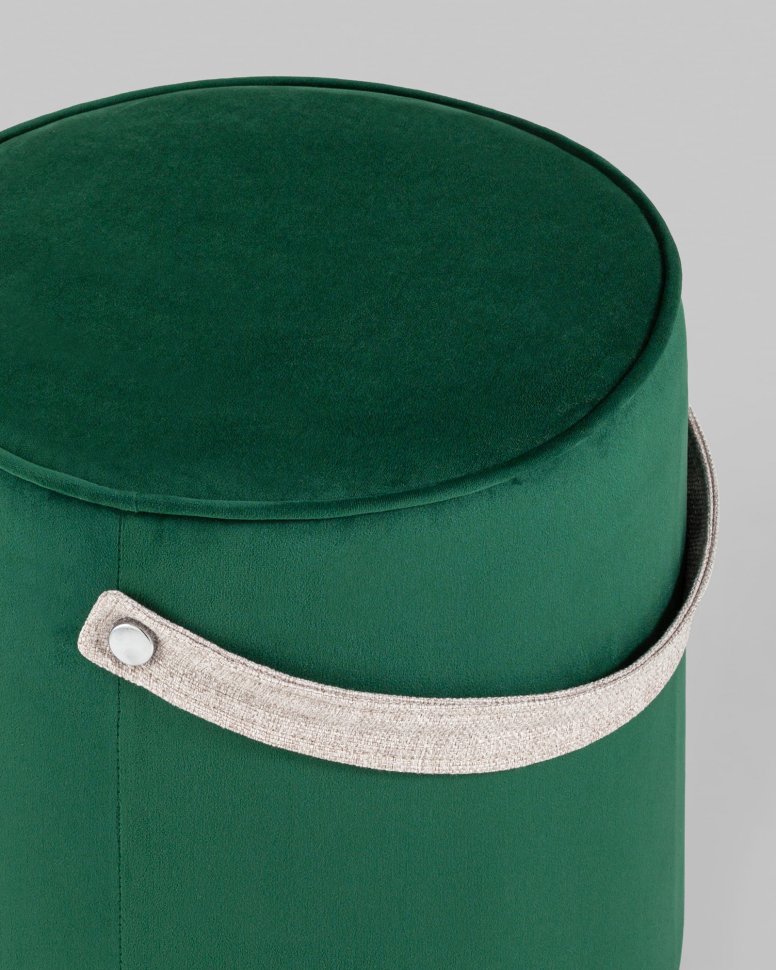 Пуфик с ручкой Джерри (велюр изумрудный)