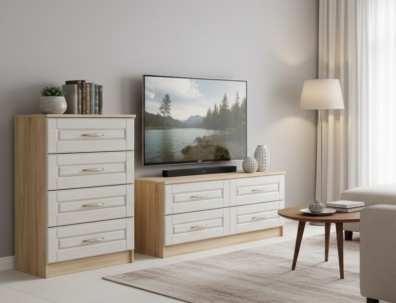 Гостиная Оливия 7 Дуб Сонома/белое дерево