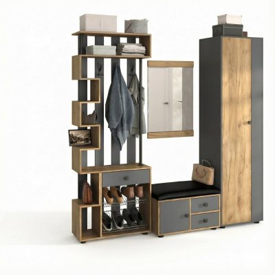 Прихожая мини-лайт компл. 3 дуб крафт/графит