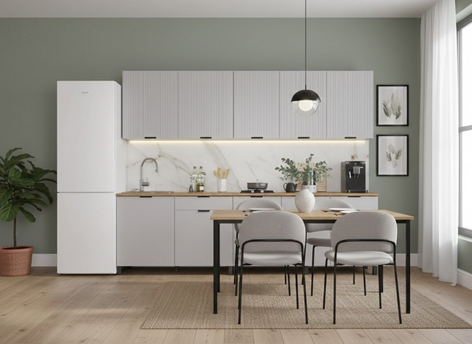 Кухня Венера 2700 МДФ Кашемир фрезерованный