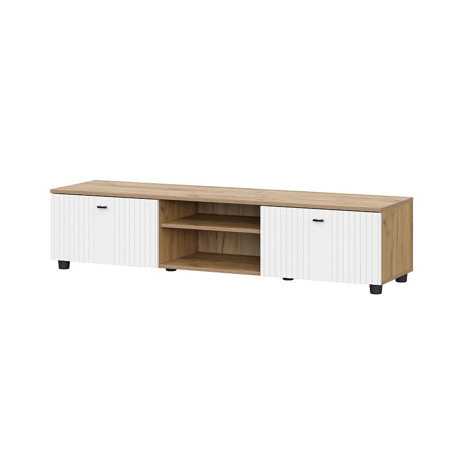 Тумба для ТВ со створками и нишей Милан (SV-Мебель) Белый