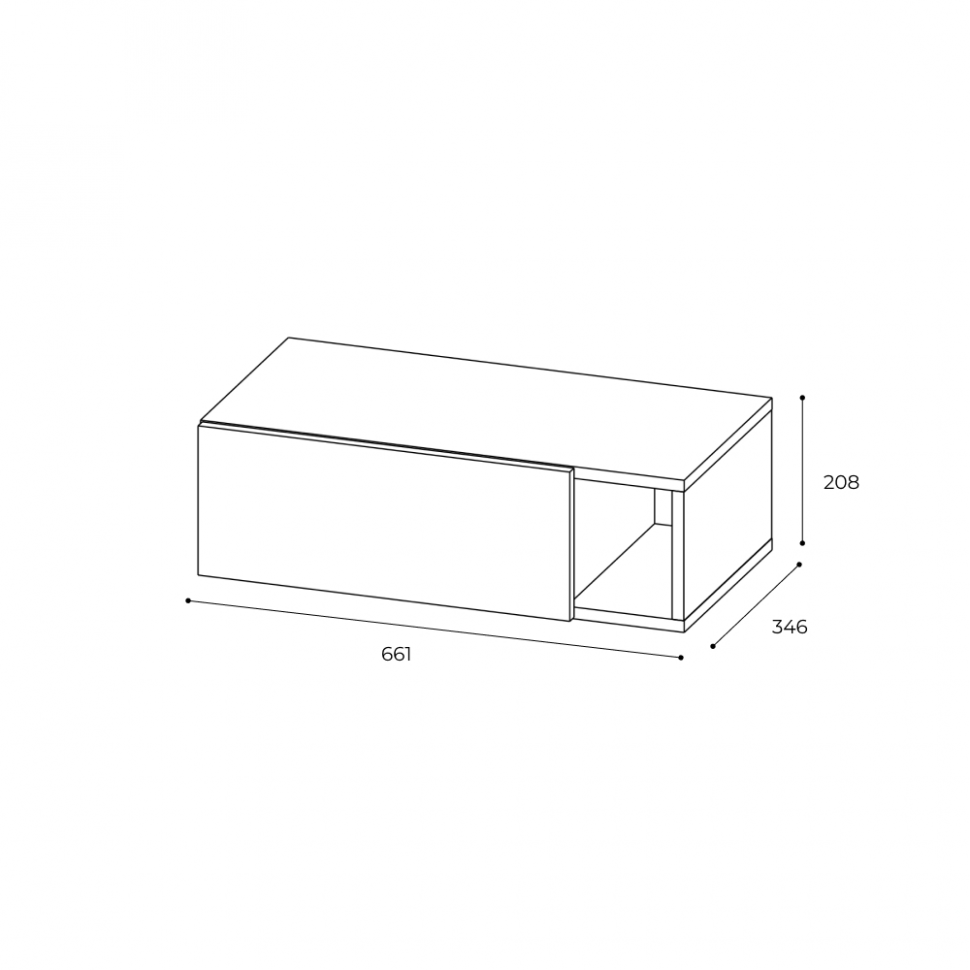 Тумба подвесная с ящиком и нишей Страйк (Арника) Белый текстурный