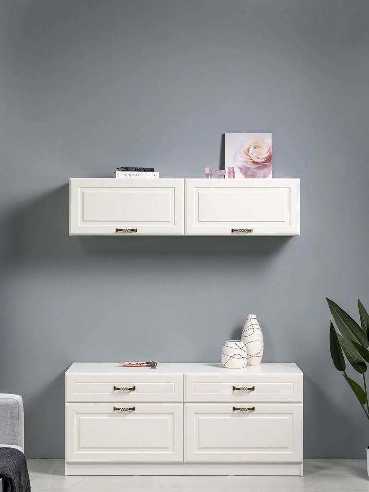 Ливерпуль Шкаф навесной Белый/Ясень ваниль