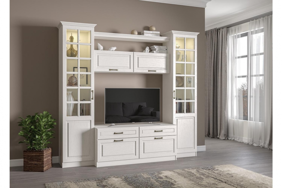 Ливерпуль Шкаф навесной Белый/Ясень ваниль