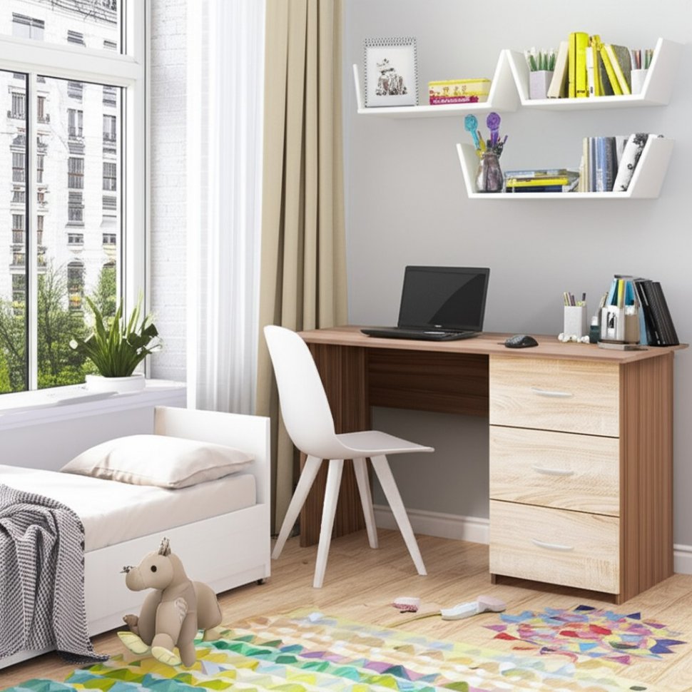 Стол письменный Сити-1 ТЭКС (Ясень шимо)