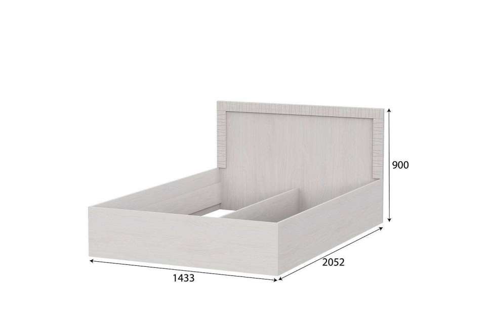 Кровать 140х200 Гамма (SV-Мебель) Ясень Анкор светлый