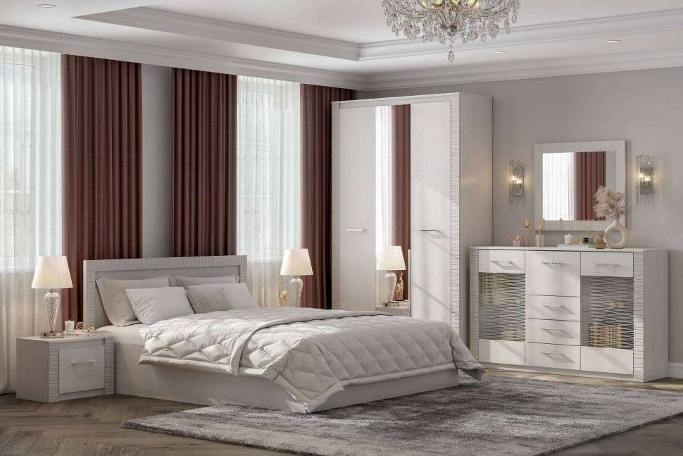 Кровать 140х200 Гамма (SV-Мебель) Ясень Анкор светлый