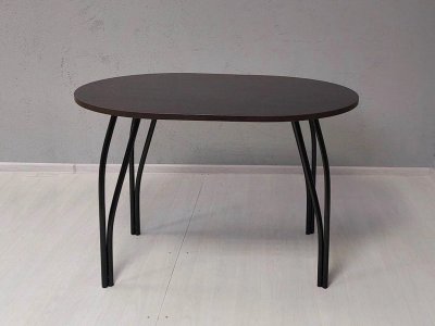 Стол СТ-10 овал Черный / Бодега темный