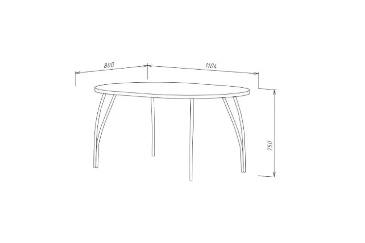 Стол СТ-10 овал Черный / Бодега темный