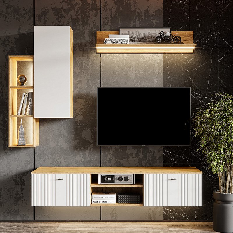 Шкаф навесной Милан (SV-Мебель) Белый