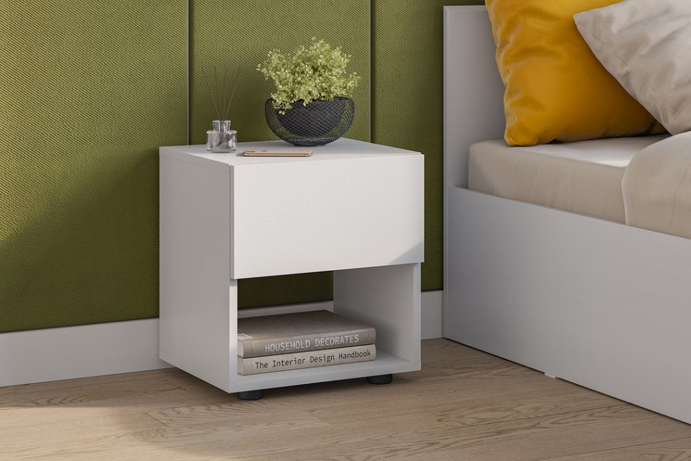 Тумба с ящиком Страйк (Арника) Белый текстурный