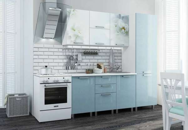 Готовая кухня Бьянка 2.1 м, голубая