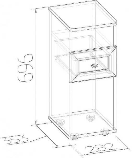 Тумба прикроватная высокая Sherlock 51 Орех