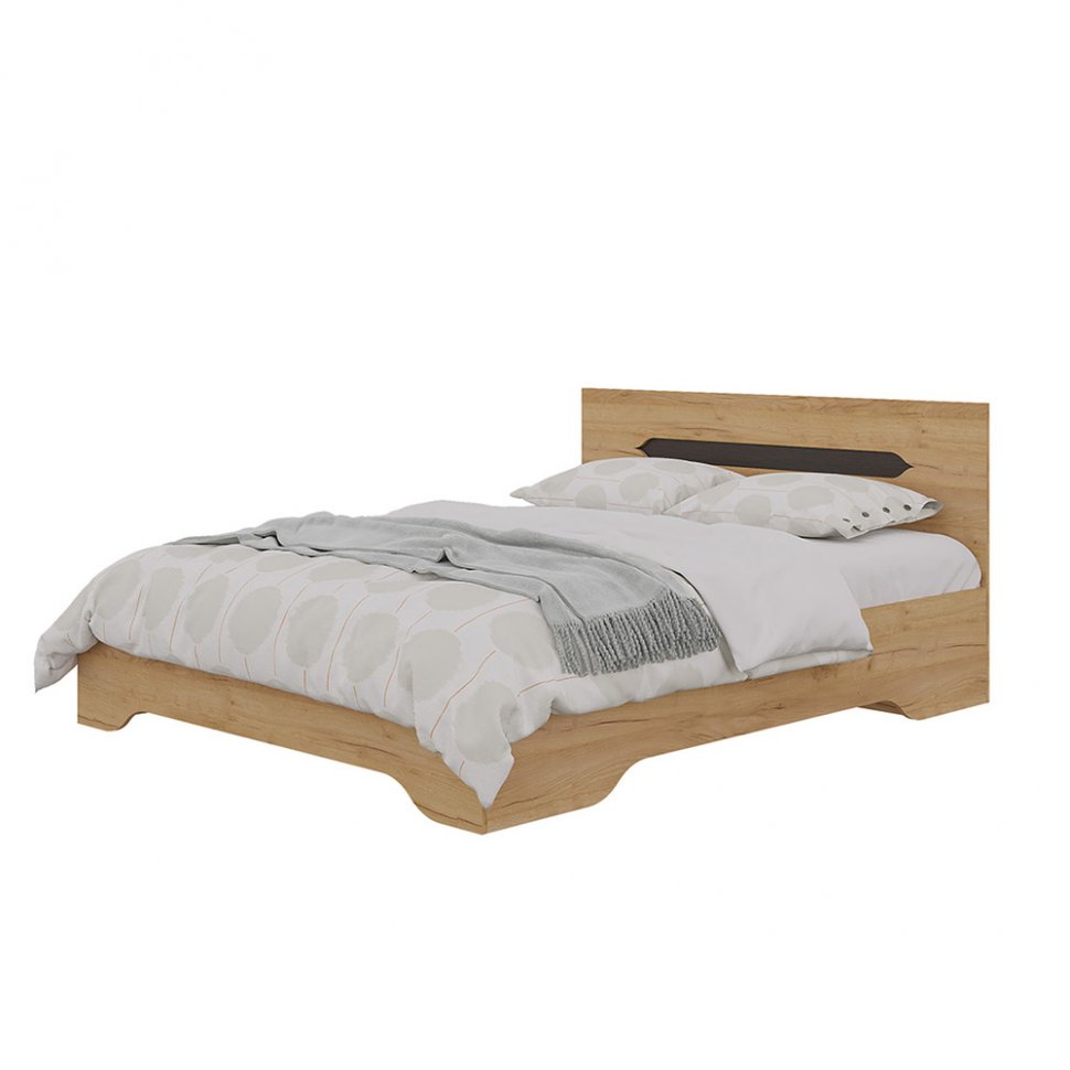 Кровать 140х200 Вега (Горизонт) Дуб золотой