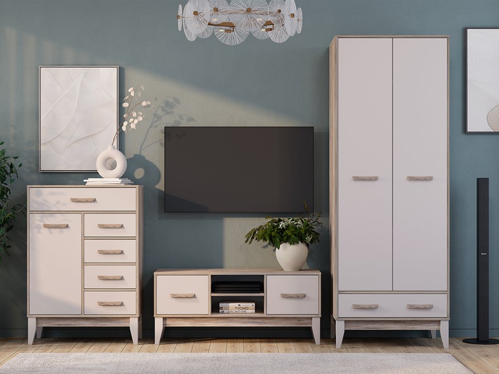 Тумба под ТВ Скандика ТБ-08 (Дуб смоки / Кашемир)