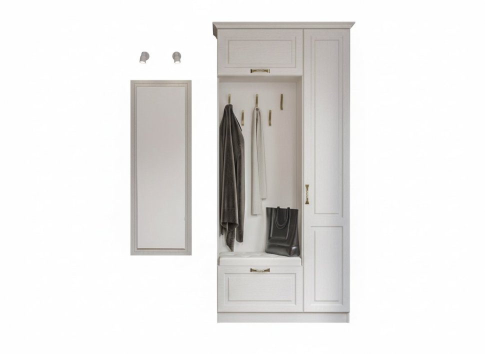 Прихожая Ливерпуль 2 Белый/Ясень ваниль