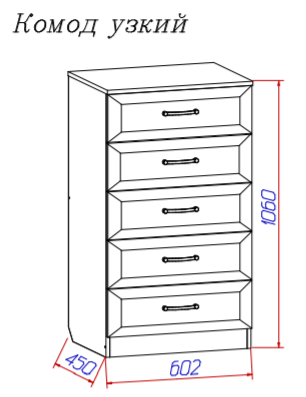 Комод узкий Верона MLK