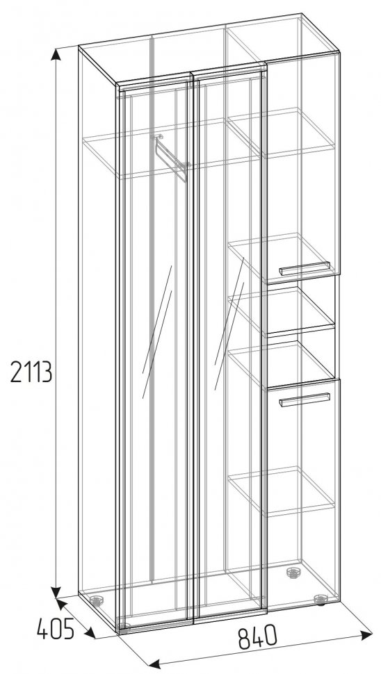 Шкаф для одежды и белья Nature 87 Глазов-мебель