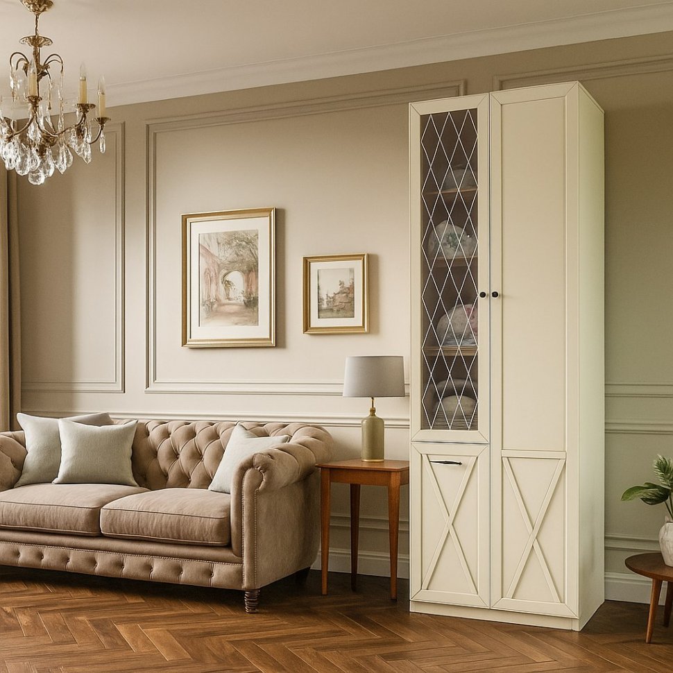 Бэль 1/2 Шкаф двухдверный Слоновая кость