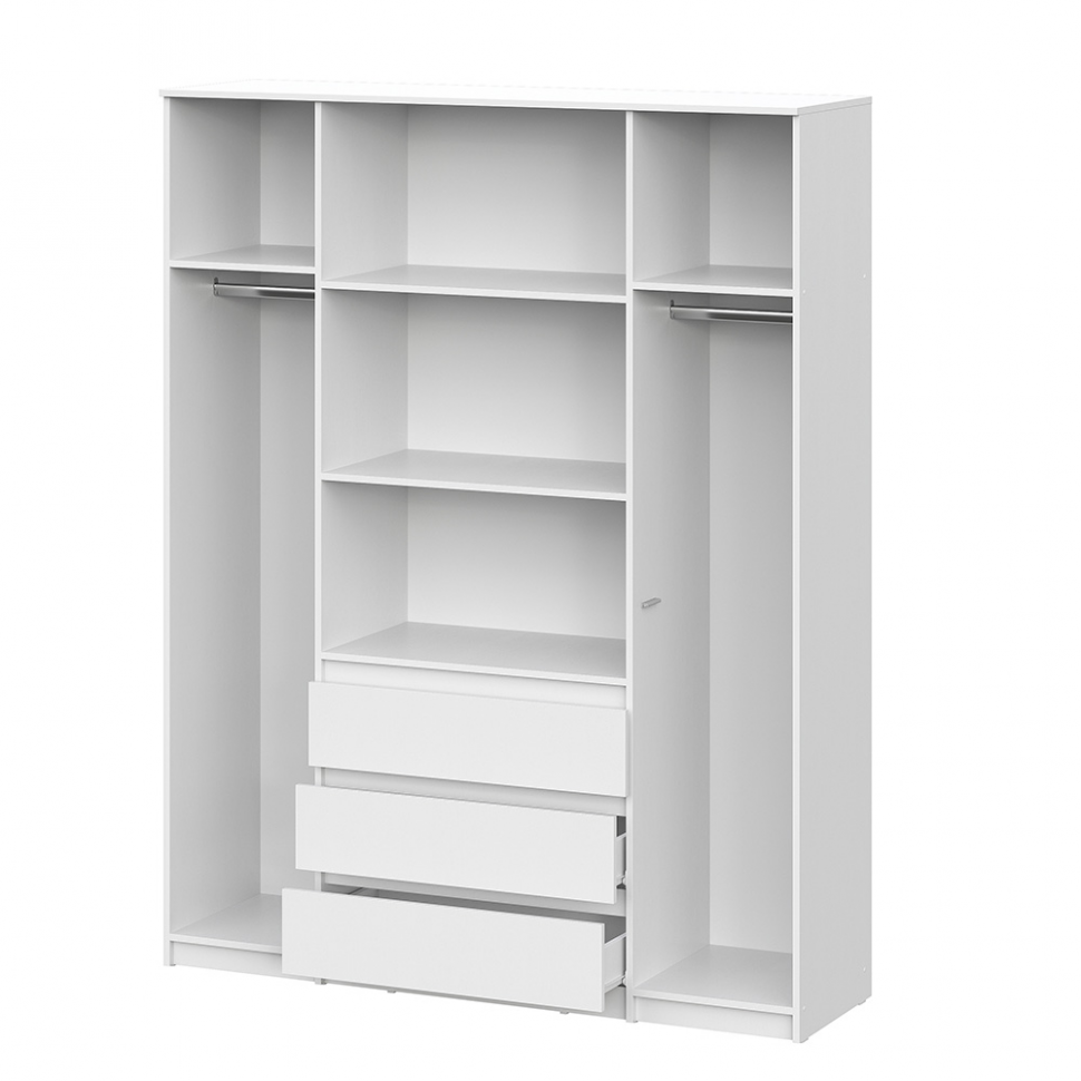 Шкаф для одежды и белья четырехстворчатый Денвер (Серия 2), Белый