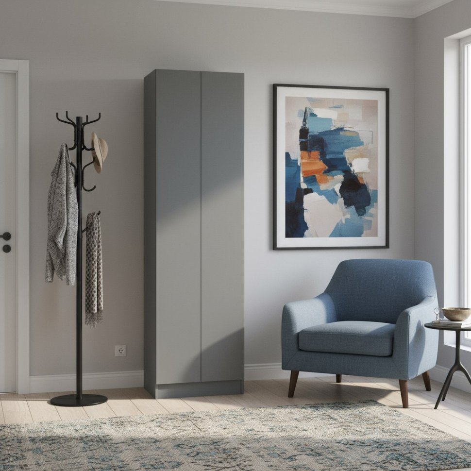 Шкаф для одежды Руэлла, Графит серый