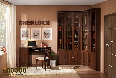 Шкаф для книг Sherlock 31 Глазов (правый) Орех Шоколадный