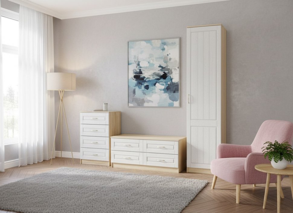 Гостиная Оливия 5 Дуб Сонома/белое дерево