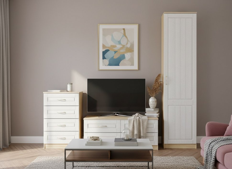 Гостиная Оливия 5 Дуб Сонома/белое дерево