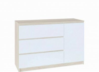 Комод Т-3Р Дуб Сонома/Белый