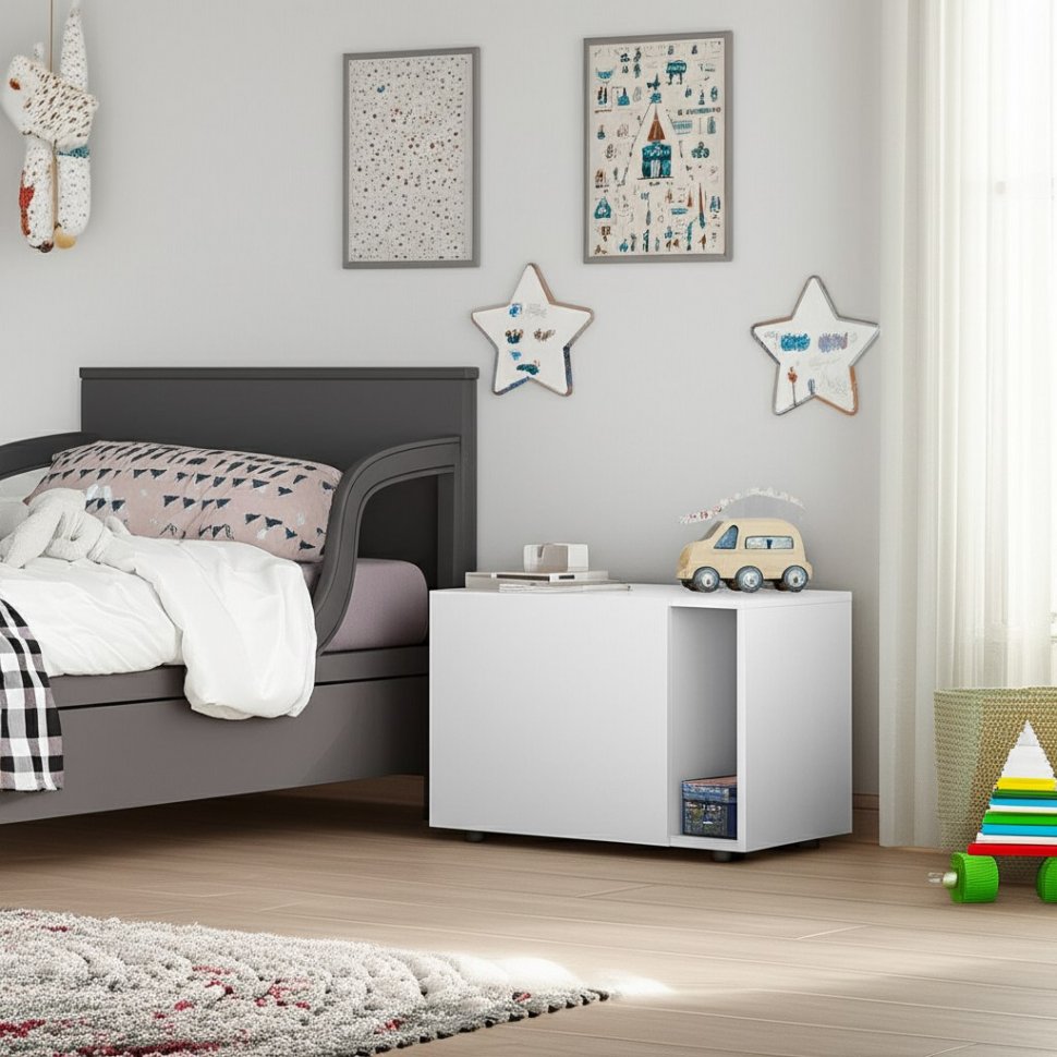 Тумба со створкой Страйк (Арника) Белый текстурный