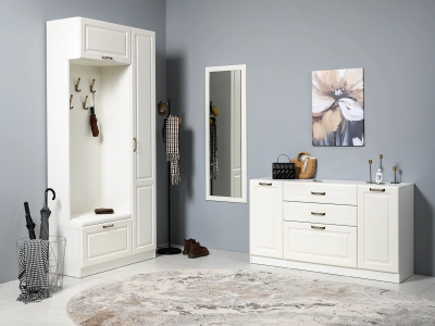 Прихожая Ливерпуль 4 Белый/Ясень ваниль